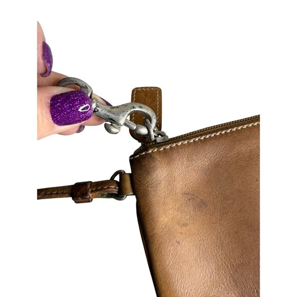 Vintage Coach Leather Wristlet Wallet Caramel Brown Patina - Picture 5 of 8